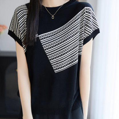 Amelie Soft Geo Stripe Knit Top