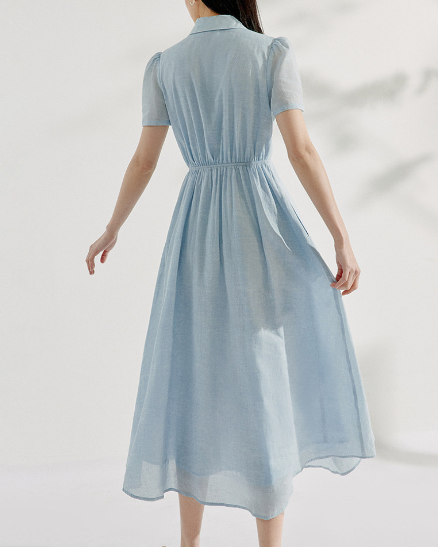 Elodie Light Button Cotton Dress
