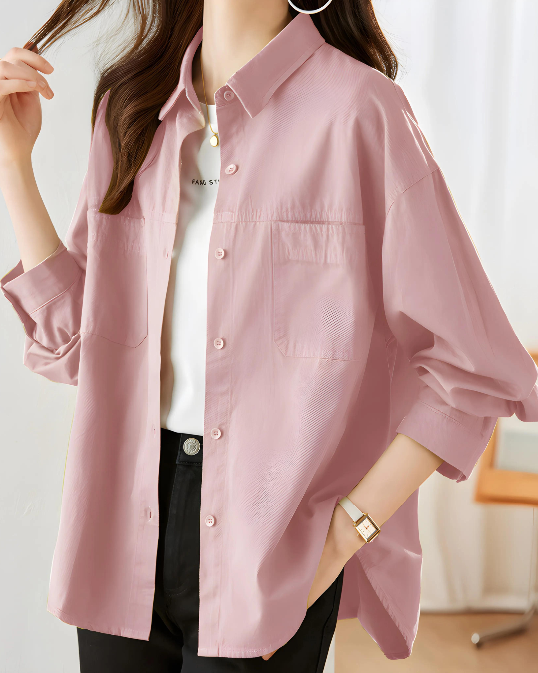 Lina Flow Cotton Pocket Shirt