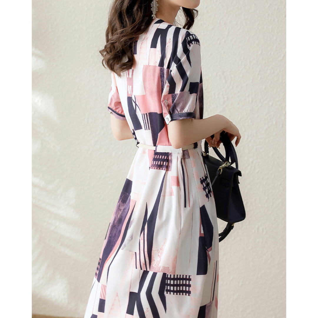 Marla Sketch Panel Belt Dress