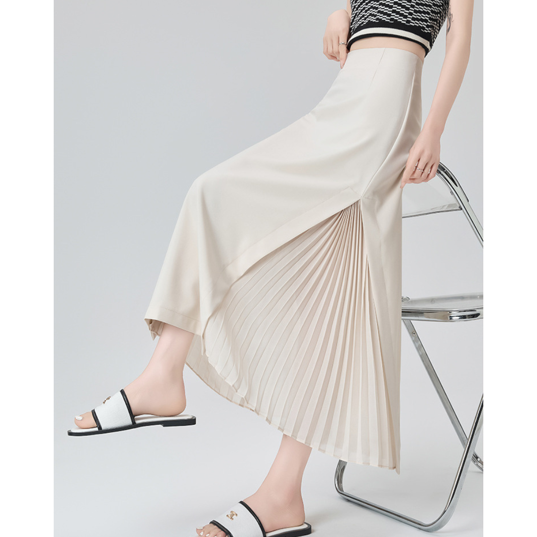 Lina Sheer Panel Midi Skirt