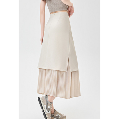 Mina Pleat Layer Midi Skirt
