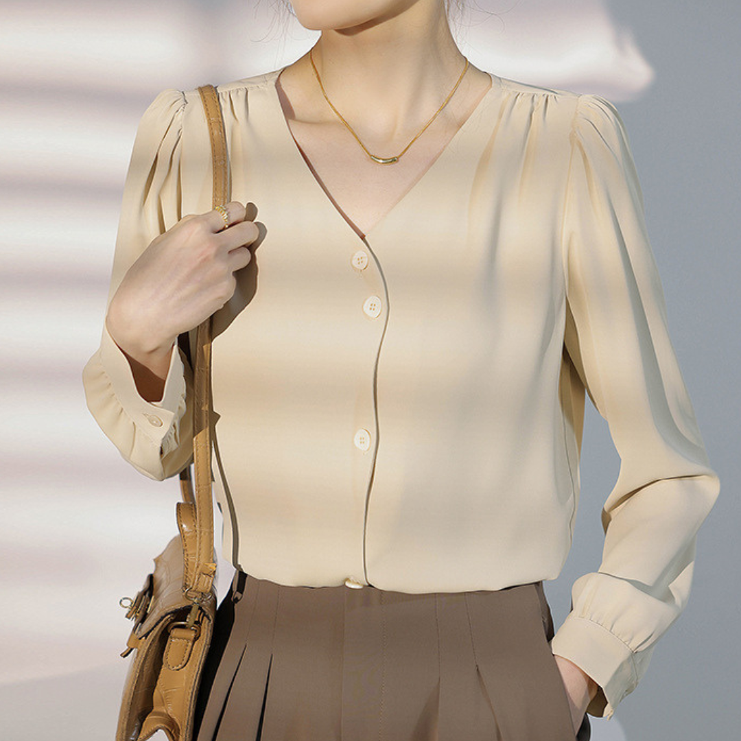 Mira Ease Wave Button Blouse