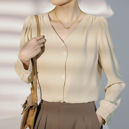Mira Ease Wave Button Blouse
