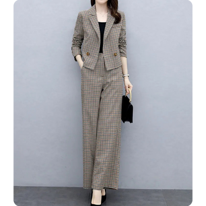 Ivy Check Cropped Suit Set