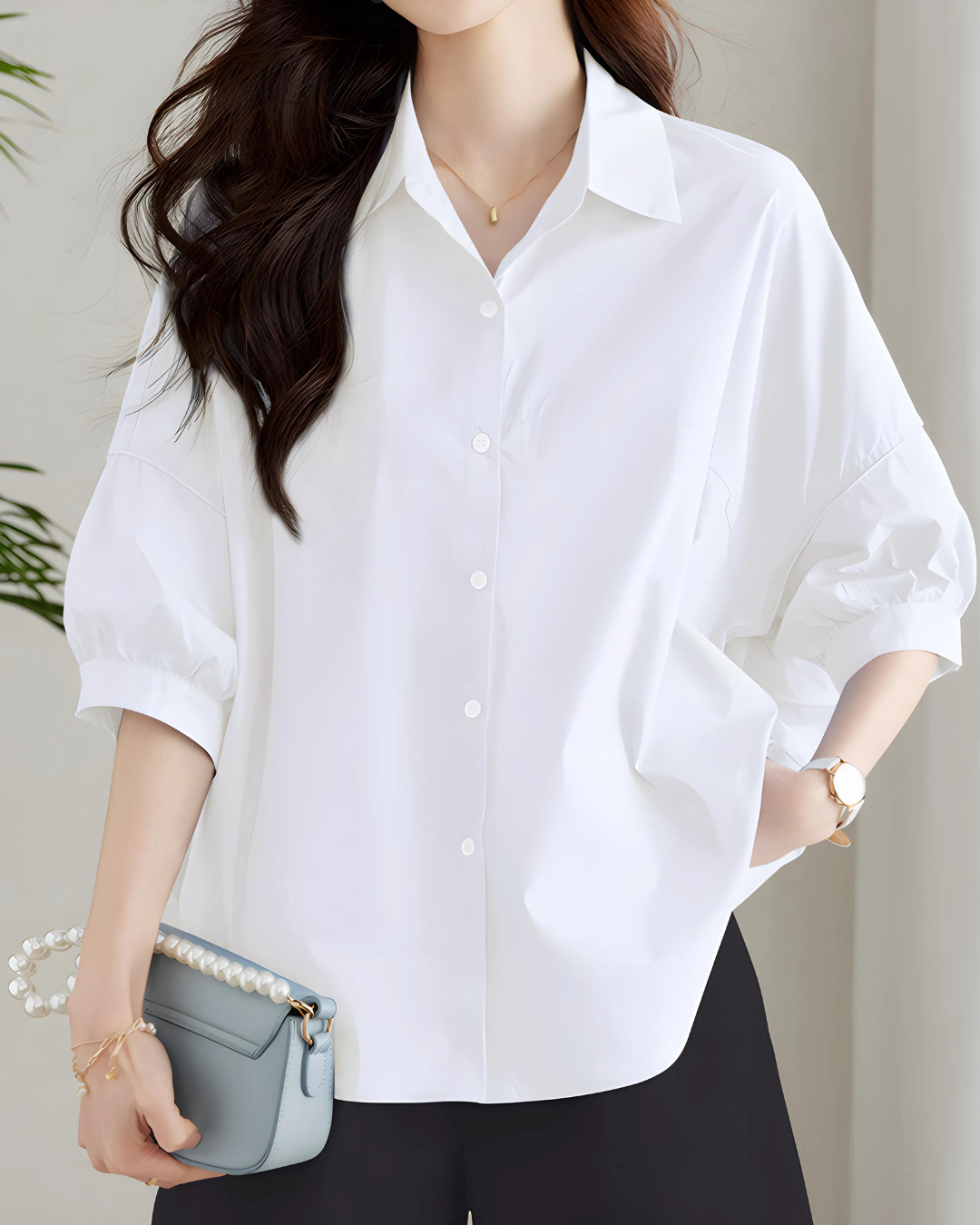 Elva Crisp Sleeve Poplin Shirt