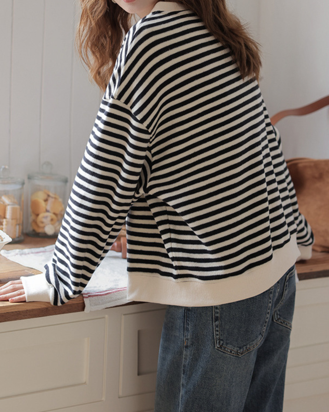Marine Stripe Cozy Knit Cardigan