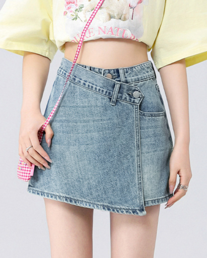 Lina Wrap Detail Denim Skort