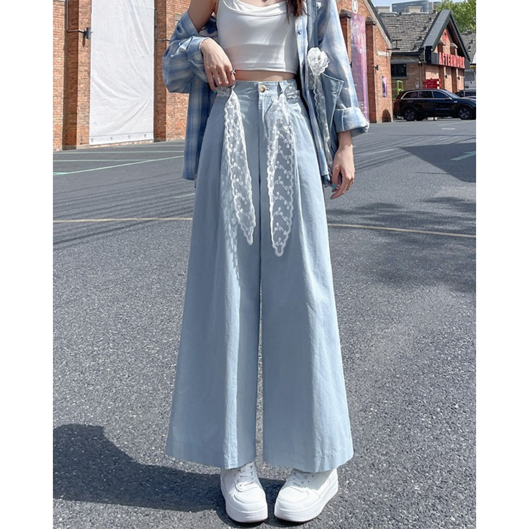 Liora Lace Bow Cotton Trousers