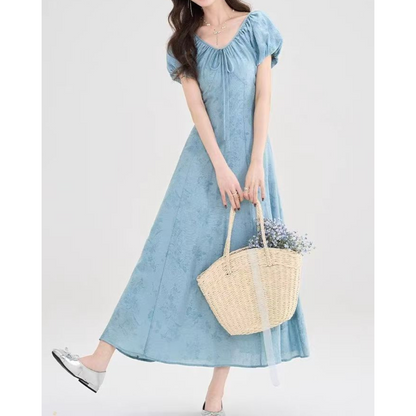 Willow Mist Drawstring Dress