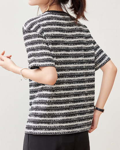 Selene Soft Tweed Knit T-Shirt