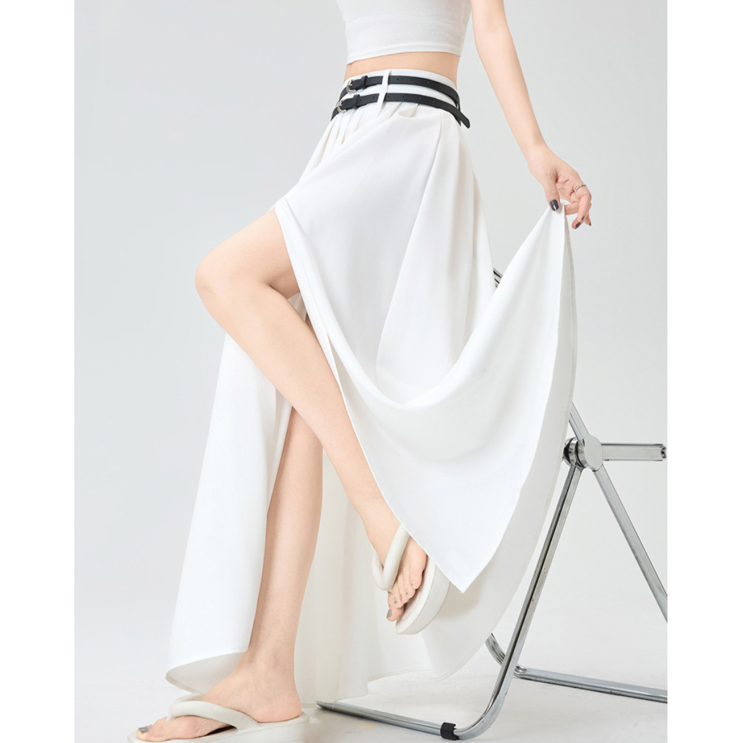 Nola Trim Pleat Slit Skirt
