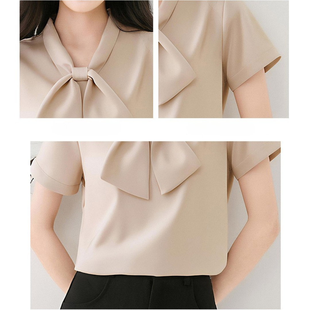Alba Soft Bow Collar Blouse