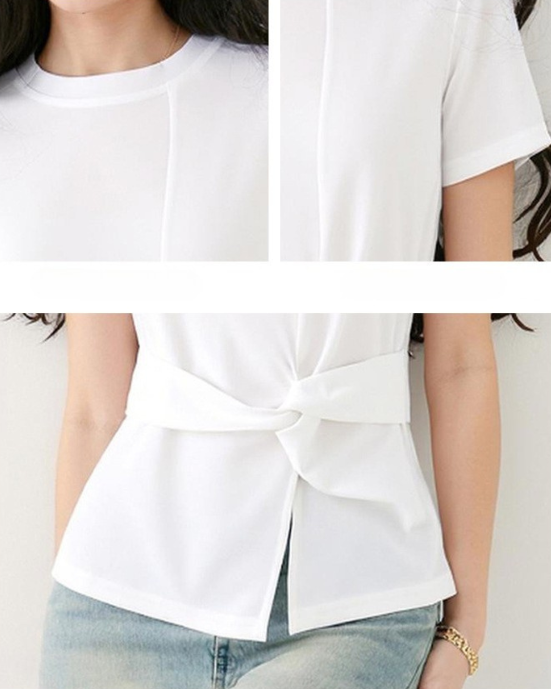 Alina Twist Detail Cotton T-Shirt