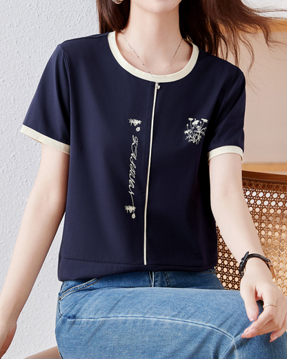 Elora Bloom Line Cotton T-Shirt