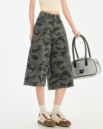 Lana Ease Camo Wide Crop Pants