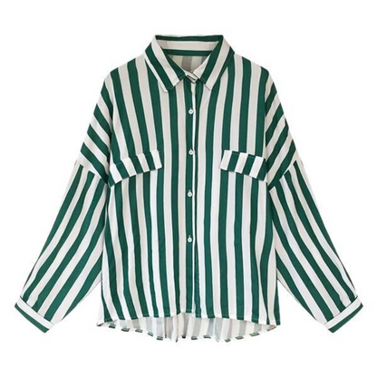 Linea Soft Striped V-Neck Blouse