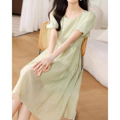 Lila Light Crinkle Cotton Dress