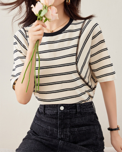 Nora Calm Stitch Stripe T-Shirt