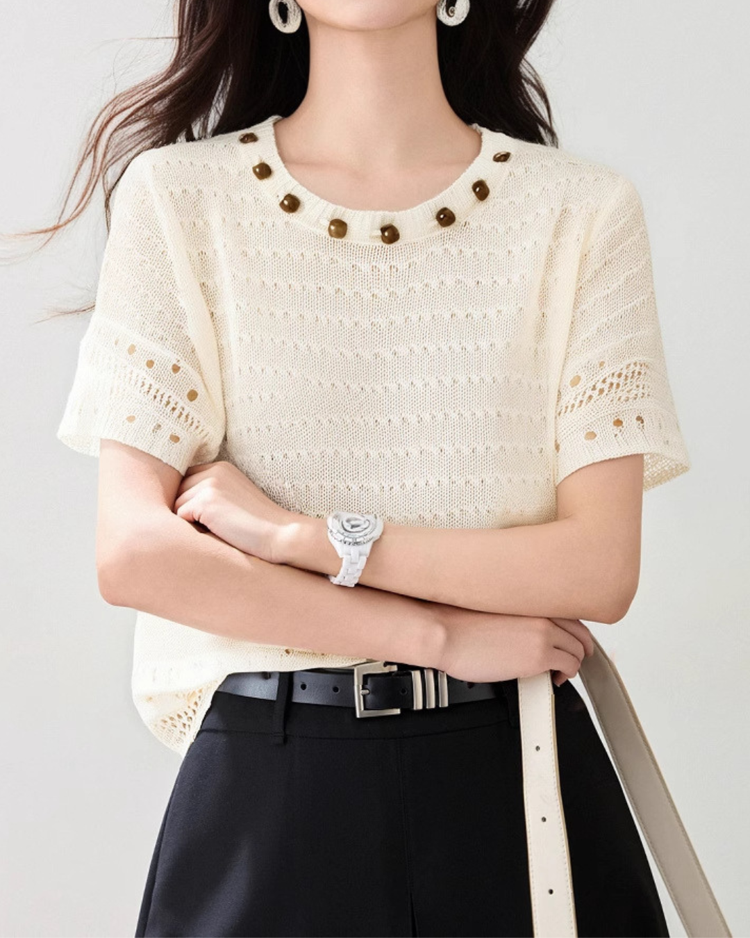 Siena Bead Soft Knit Tee