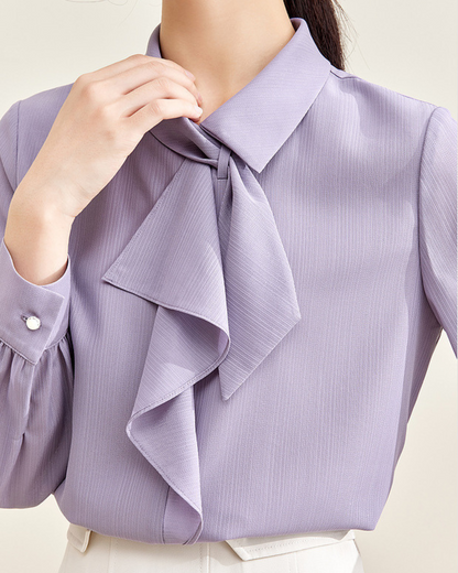 Lilac Bow Soft Blouse