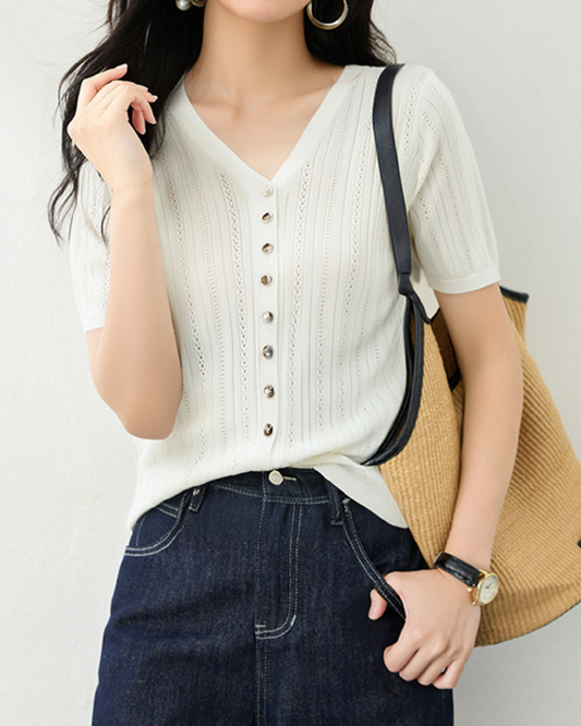 Elina Light Pointelle Cardigan