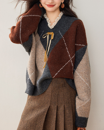 Autumn Soft Patchwork Sweater