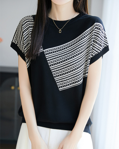 Amelie Soft Geo Stripe Knit Top