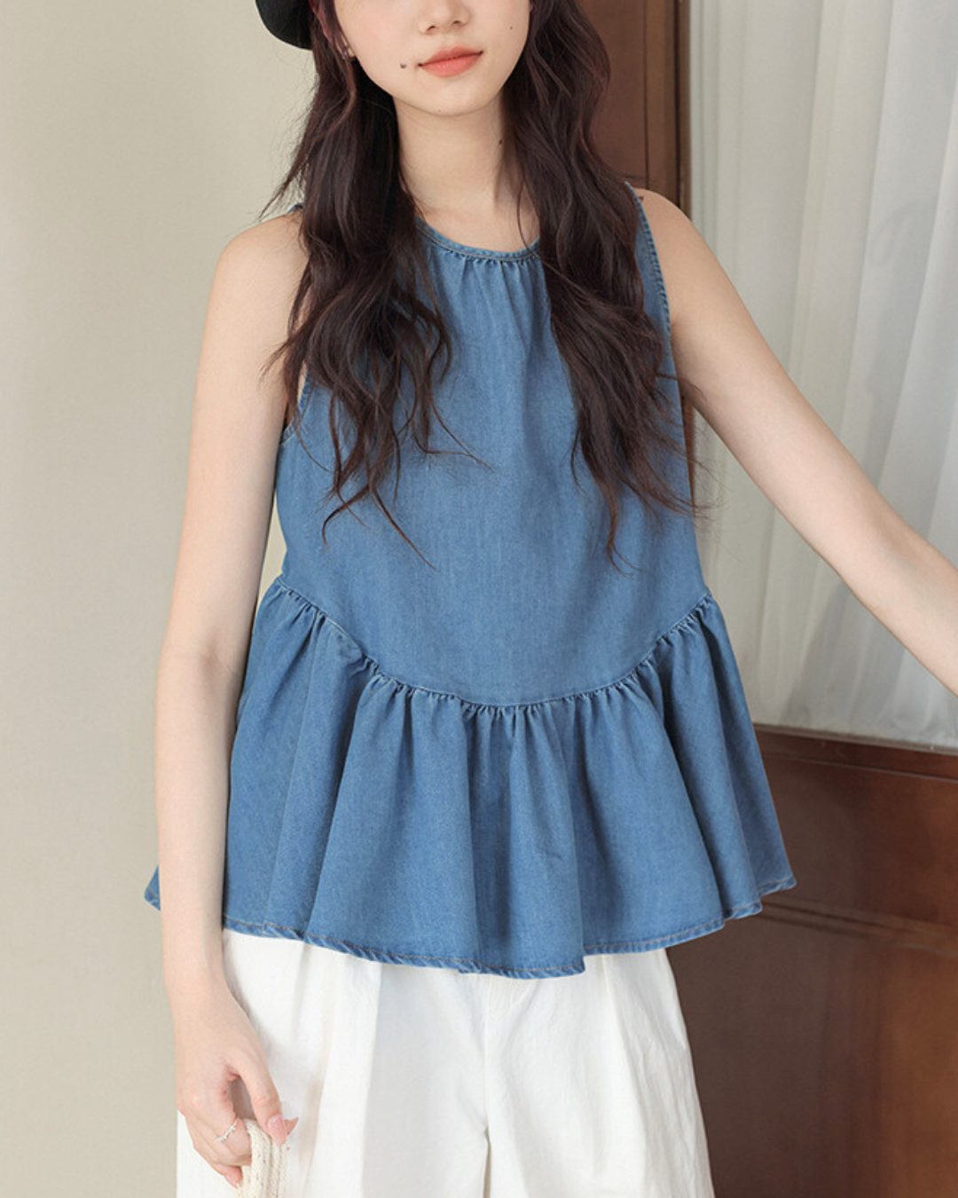Lora Soft Tie Peplum Top