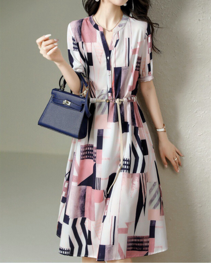 Marla Sketch Panel Belt Dress