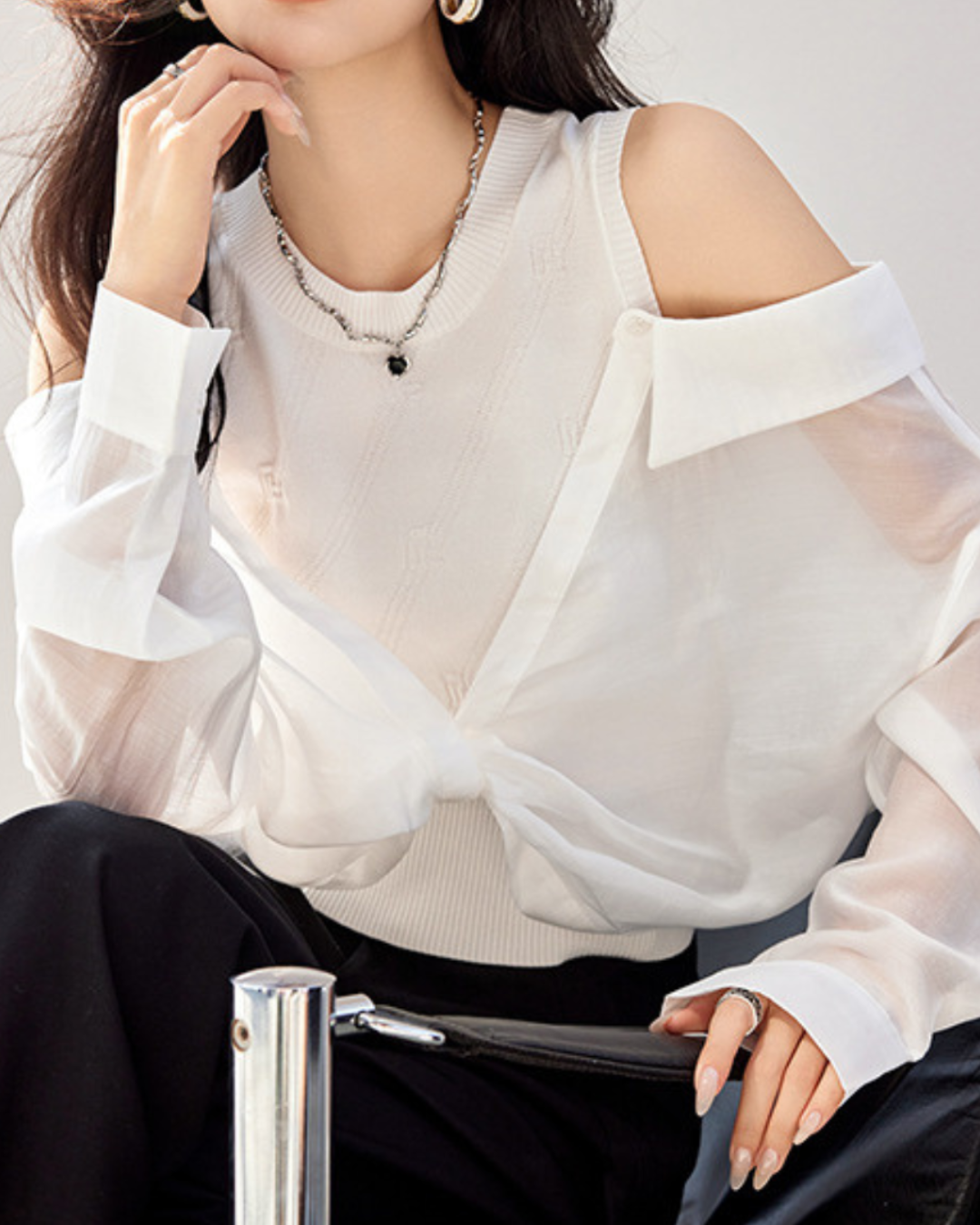 Liana Soft Poplin Cutout Blouse
