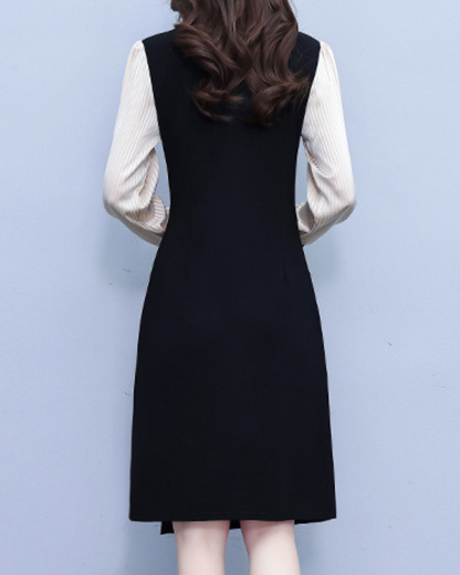 Mira Line Contrast Wrap Dress