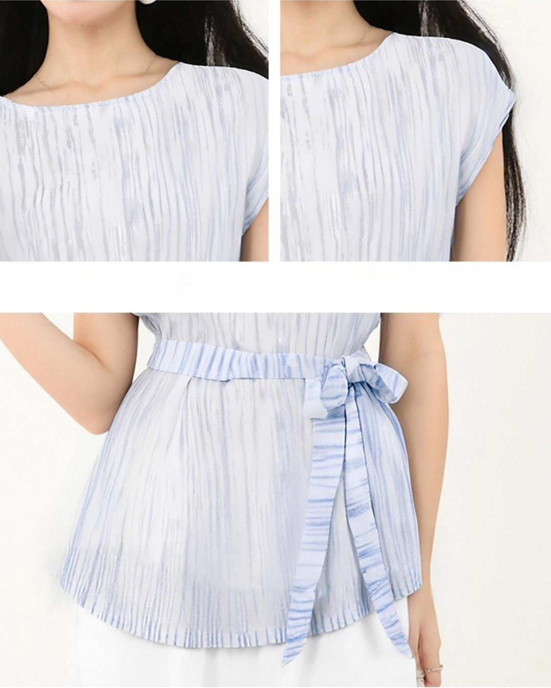 Meryl Flow Stripe Waist Blouse