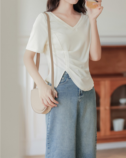 Eline Drape Side Slit T-Shirt