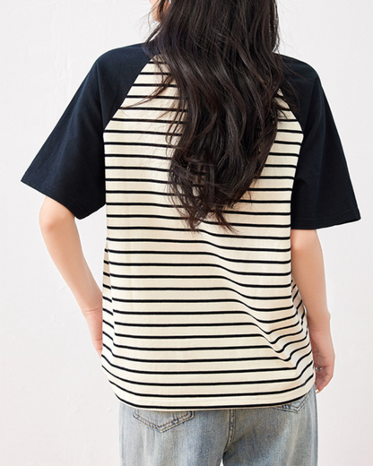 Nola Calm Stripe Contrast T-Shirt