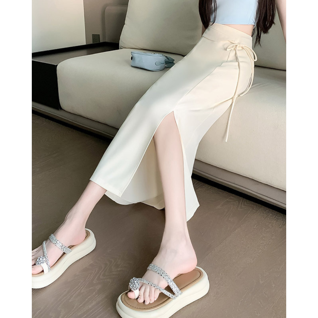 Clea Wrap Tie Midi Skirt