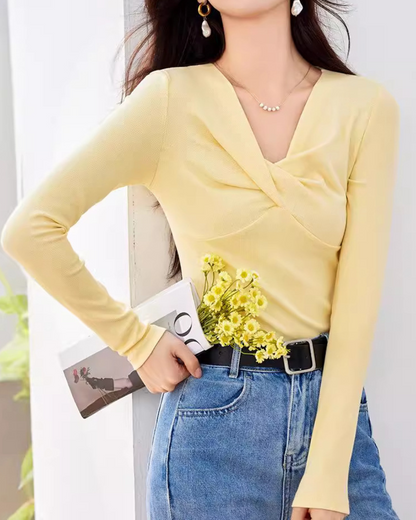 Celine Twist Viscose Knit Top