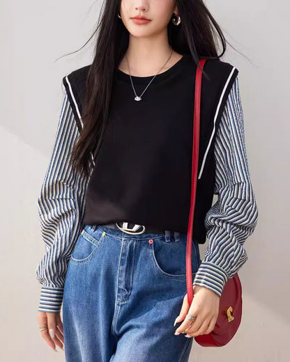 Lina Stripe Layered Shirt