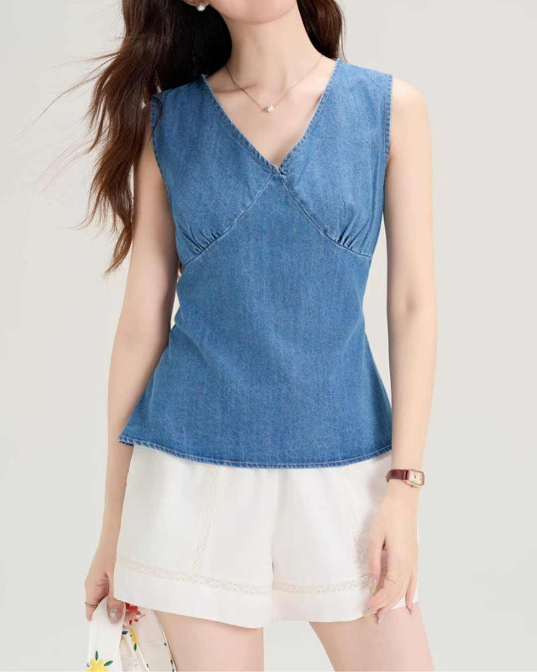 Emery Wrap Back Denim Vest