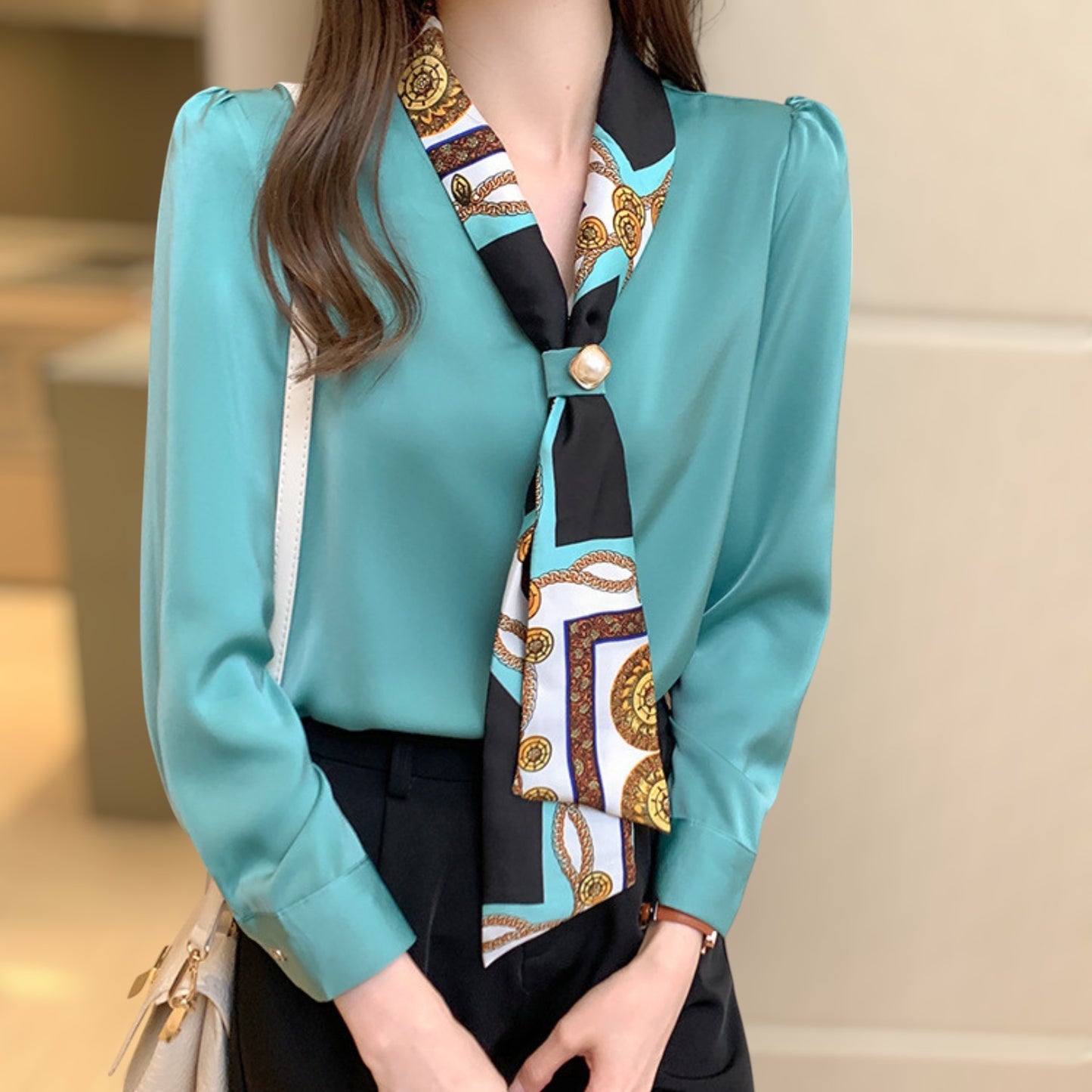 Isla Scarf Accent Blouse