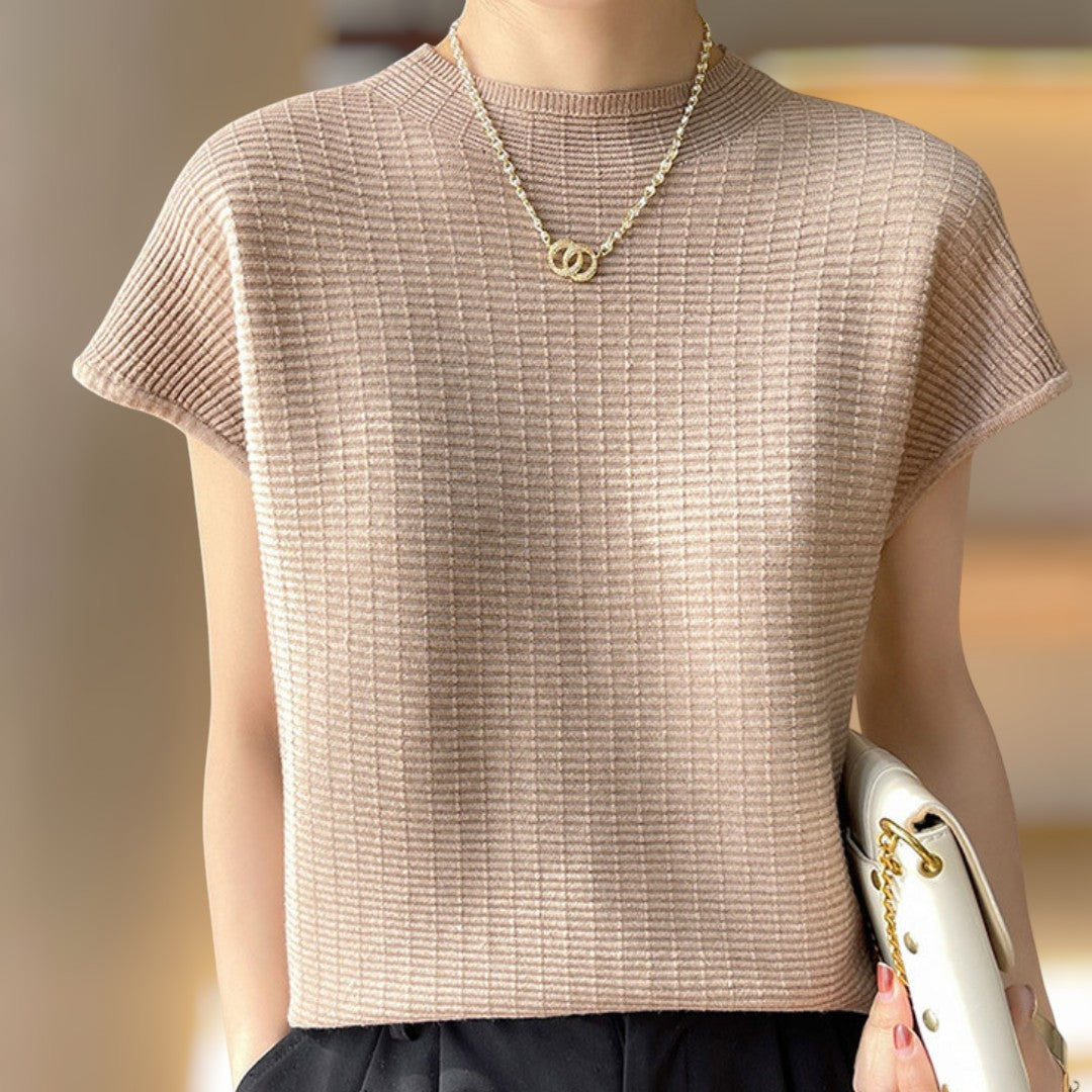 Lena Calm Ribbed Knit Tee