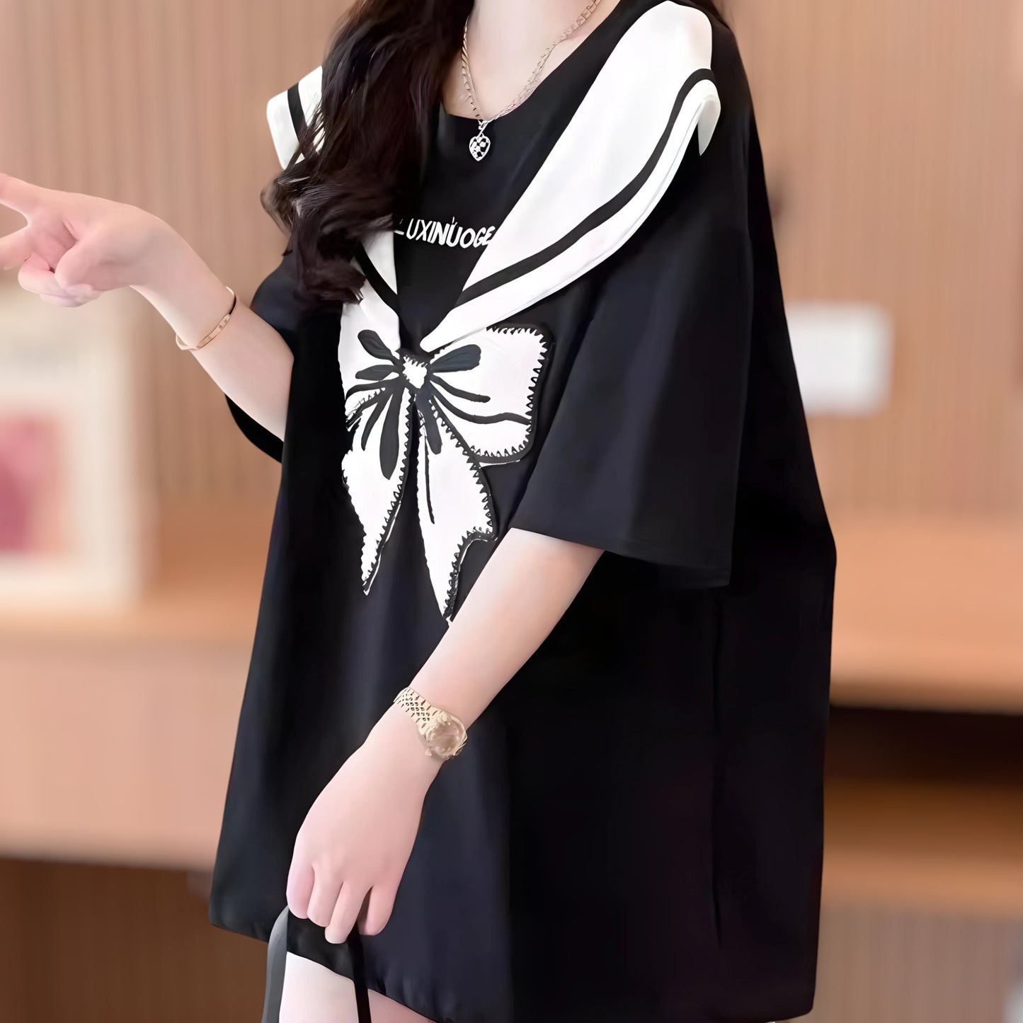 Sailor Bow Soft Cotton T-Shirt