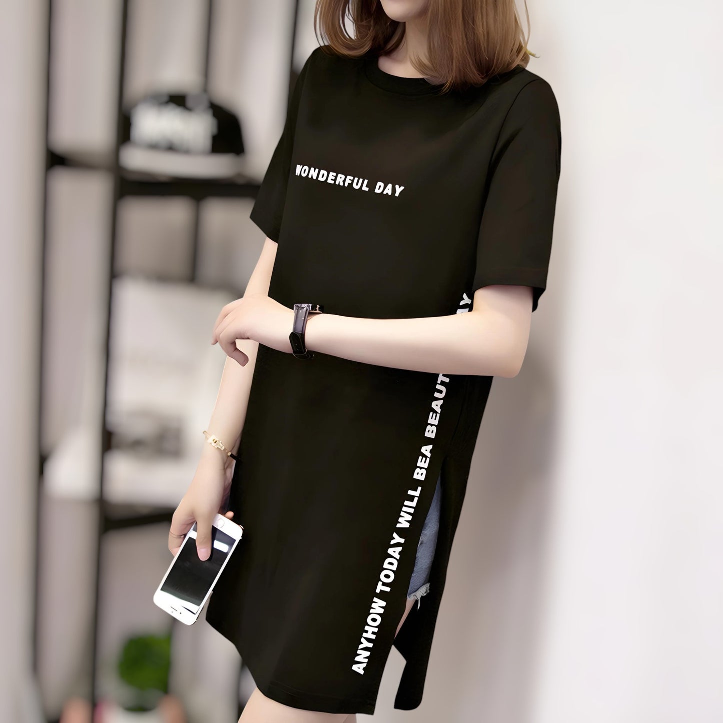 Marlo Clean Letter T-shirt Dress