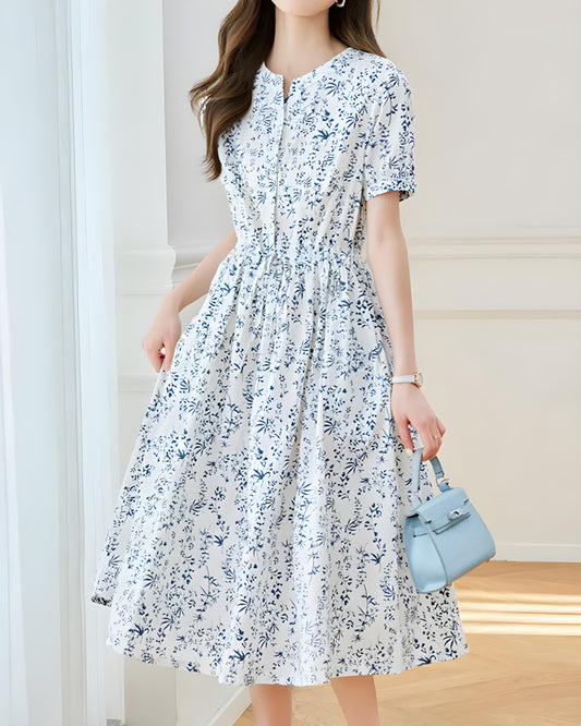 Lina Mist Print Midi Dress