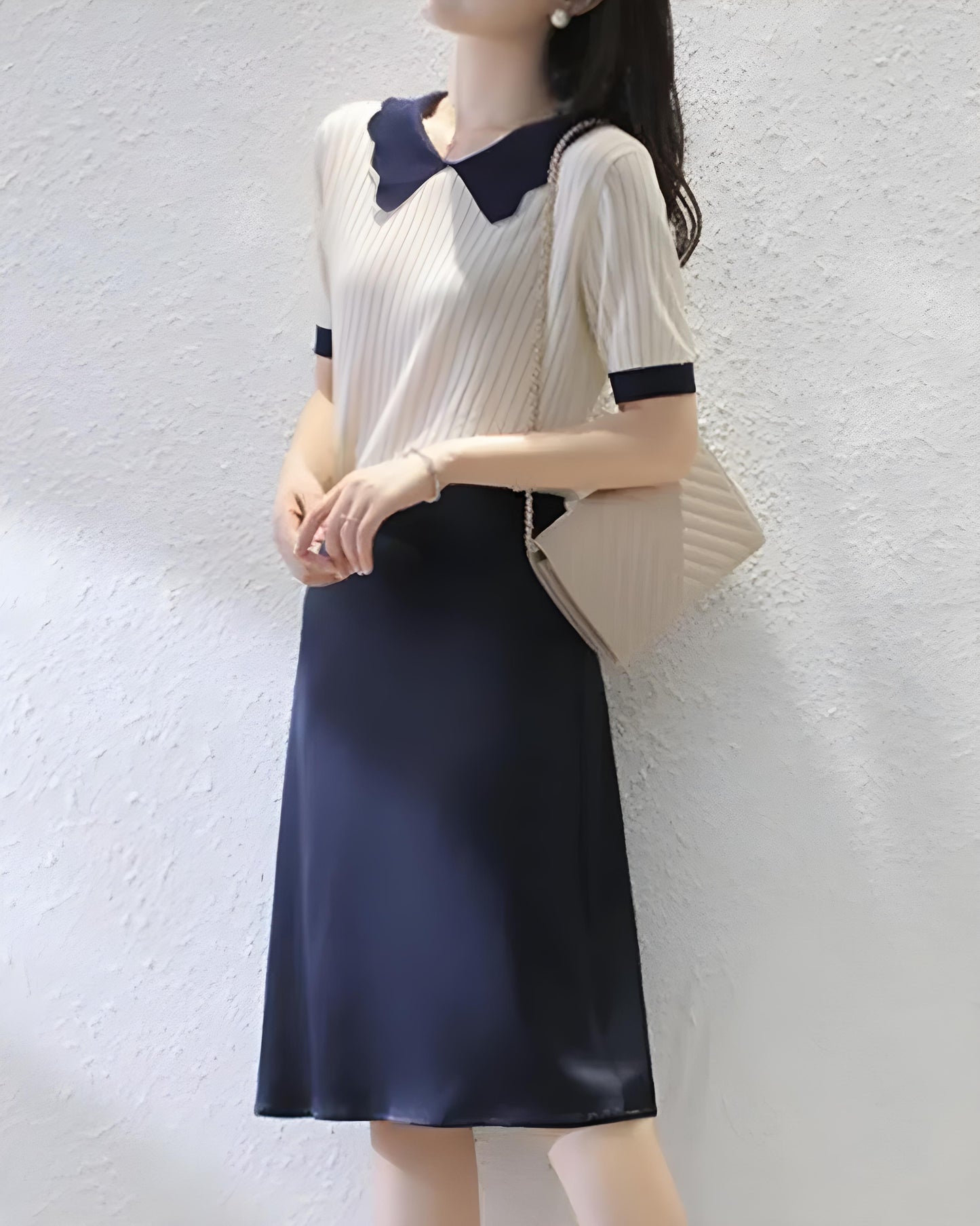 Lysa Wave Collar Knit Top