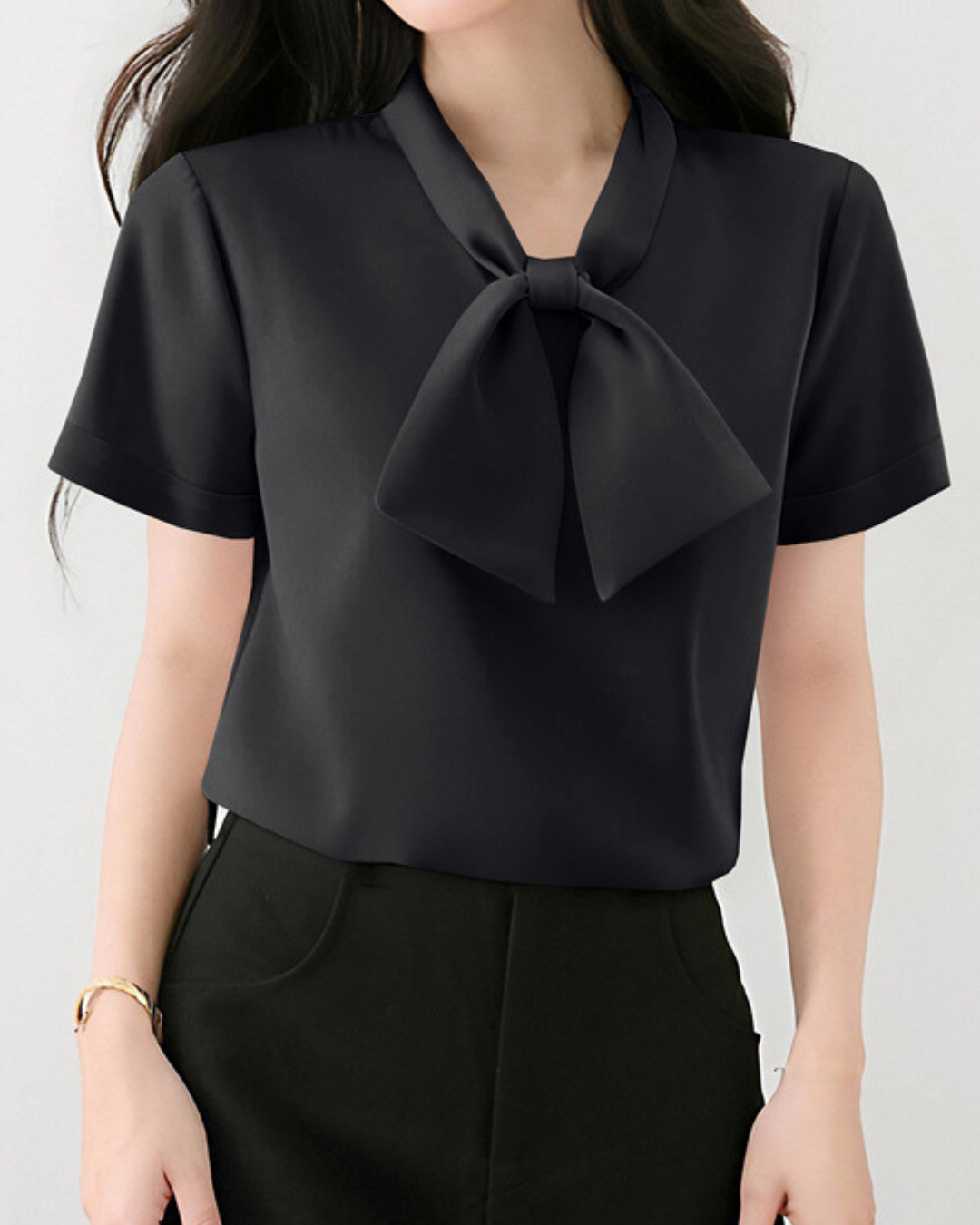 Alba Soft Bow Collar Blouse