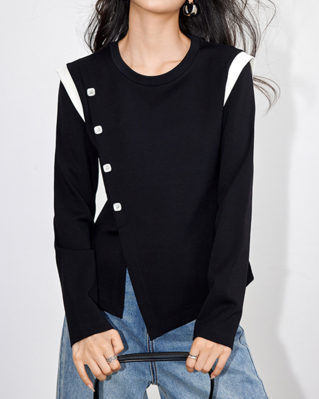 Lyra Angle Button T-Shirt