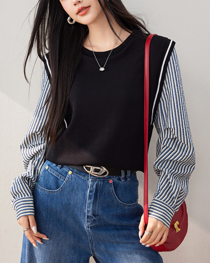 Lina Stripe Layered Shirt