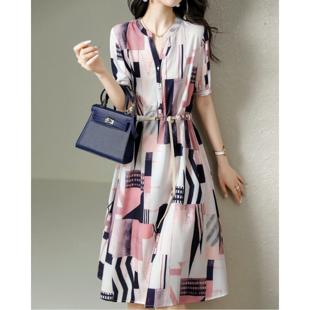 Marla Sketch Panel Belt Dress