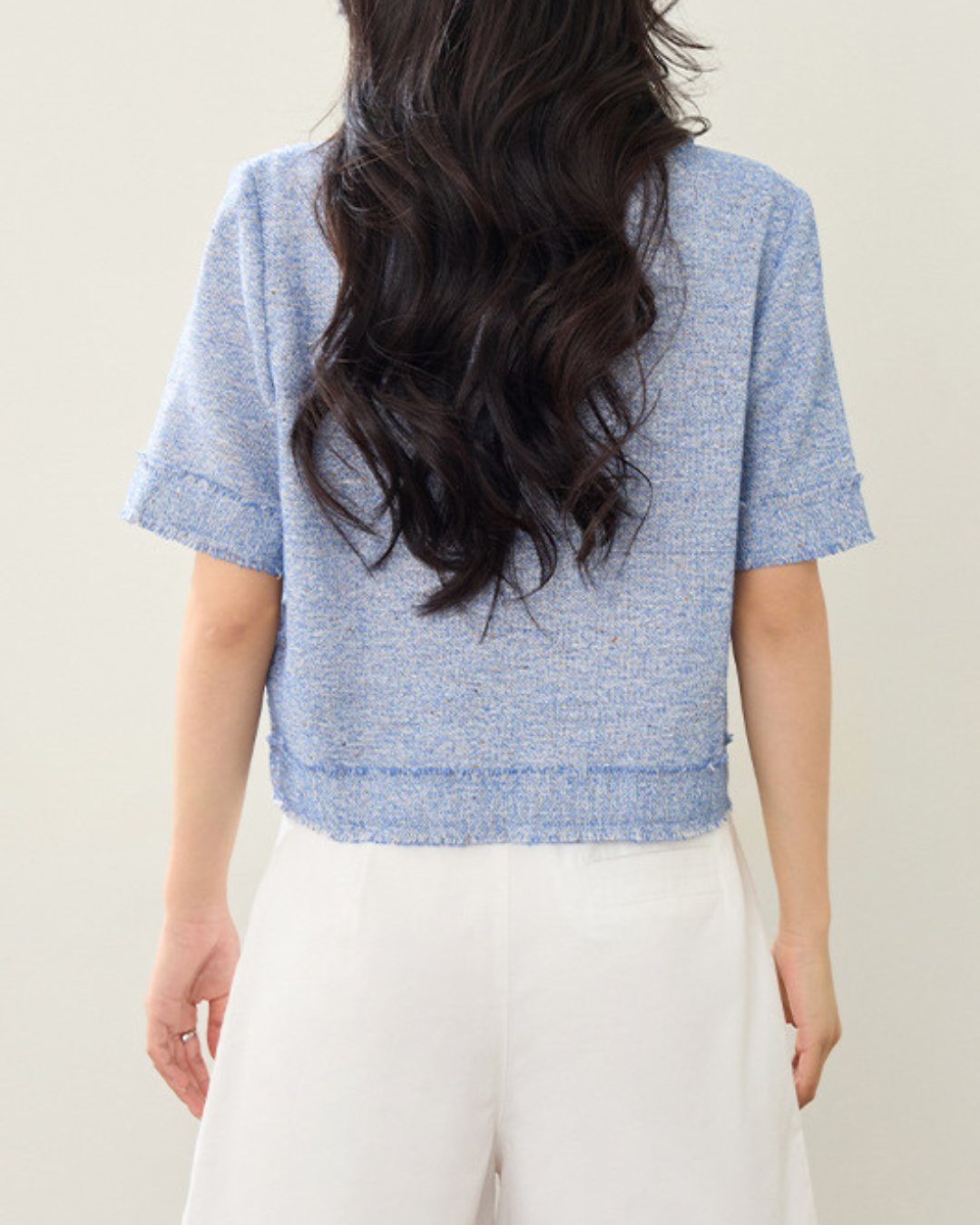 Elara Soft Tweed Button Cardigan